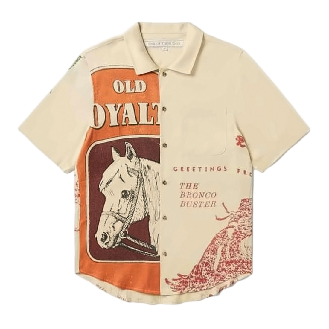 Vintage-Inspired Short-Sleeve Button-Up Shirt with Split Design