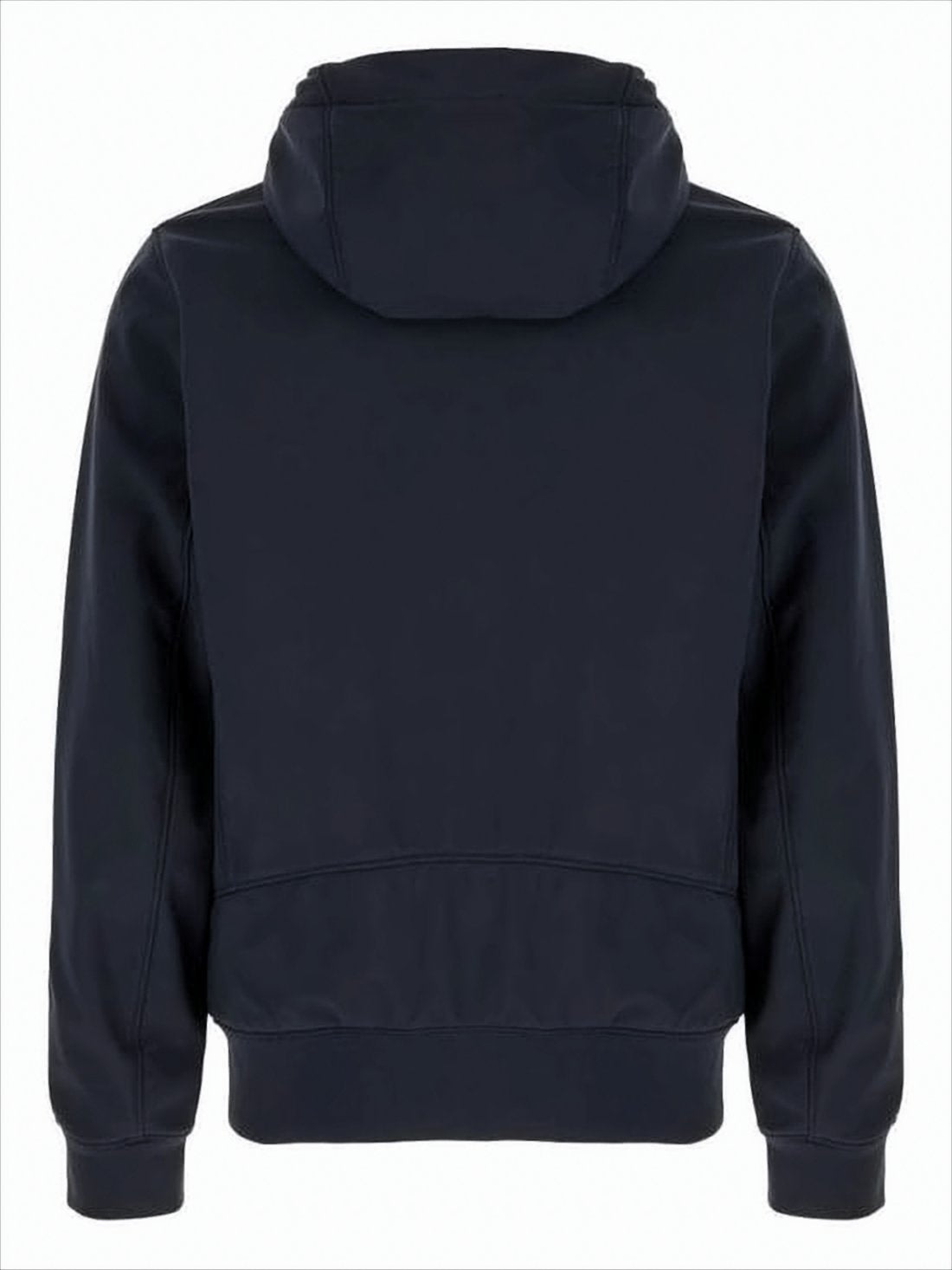 Fitted Blue Hooded Jacket with Zippered Pockets