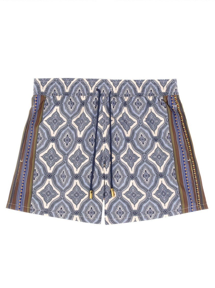 Geometric Pattern Boxer Swimsuit