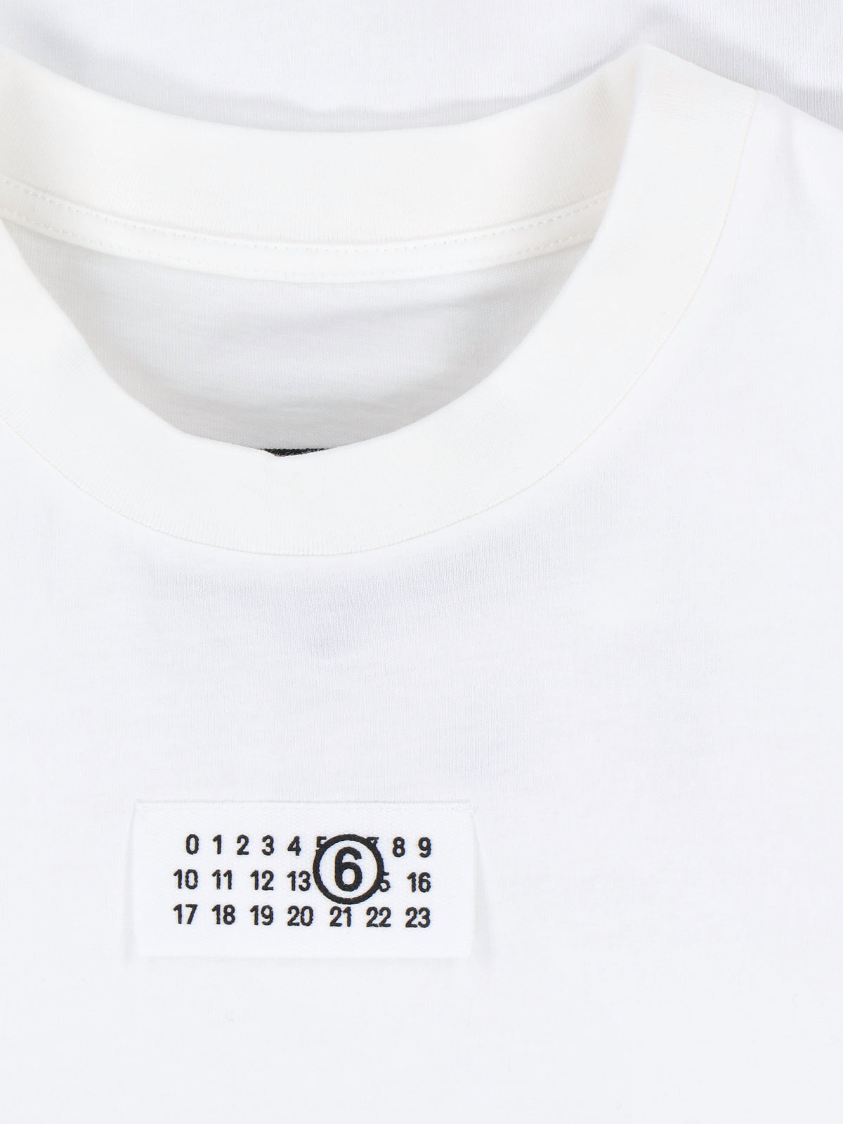 Contrast Logo White Cotton T-Shirt