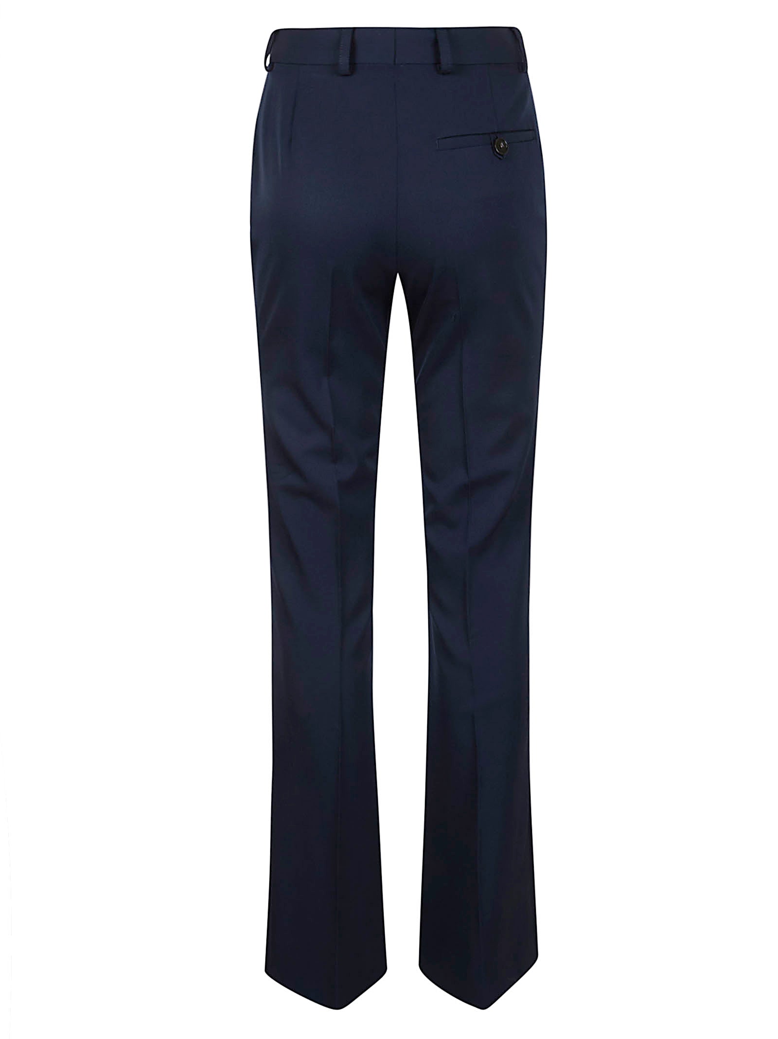 Tailored Straight-Leg Trousers in Deep Ink Blue Wool