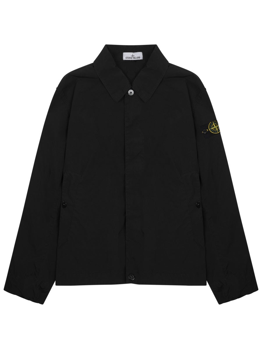 Logo-Patch Black Casual Jacket