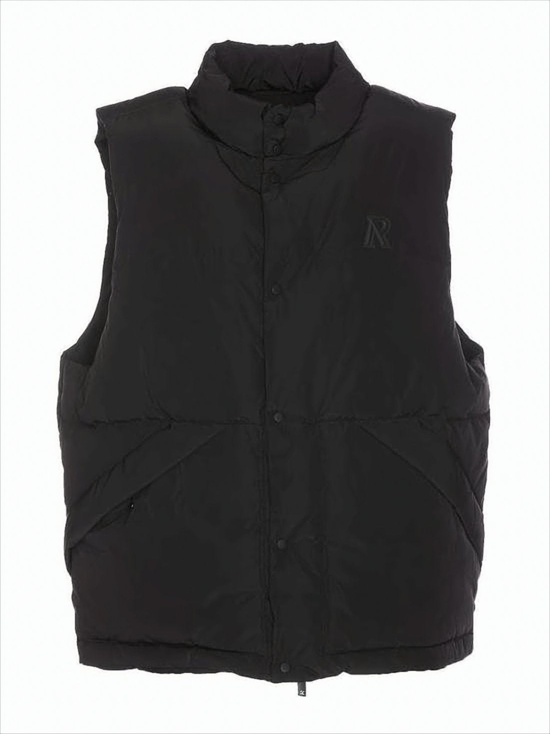 Sleeveless Padded Vest with High Collar