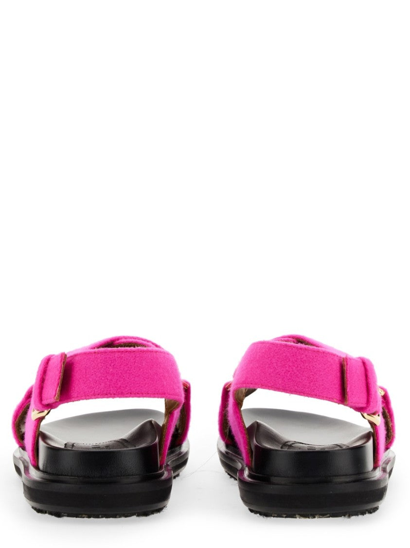 Crisscross Leather Sandal With Gold-Tone Buckles