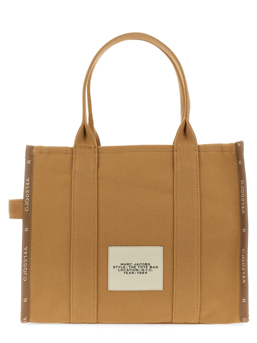 Large Jacquard Cotton Blend Logo Tote Bag