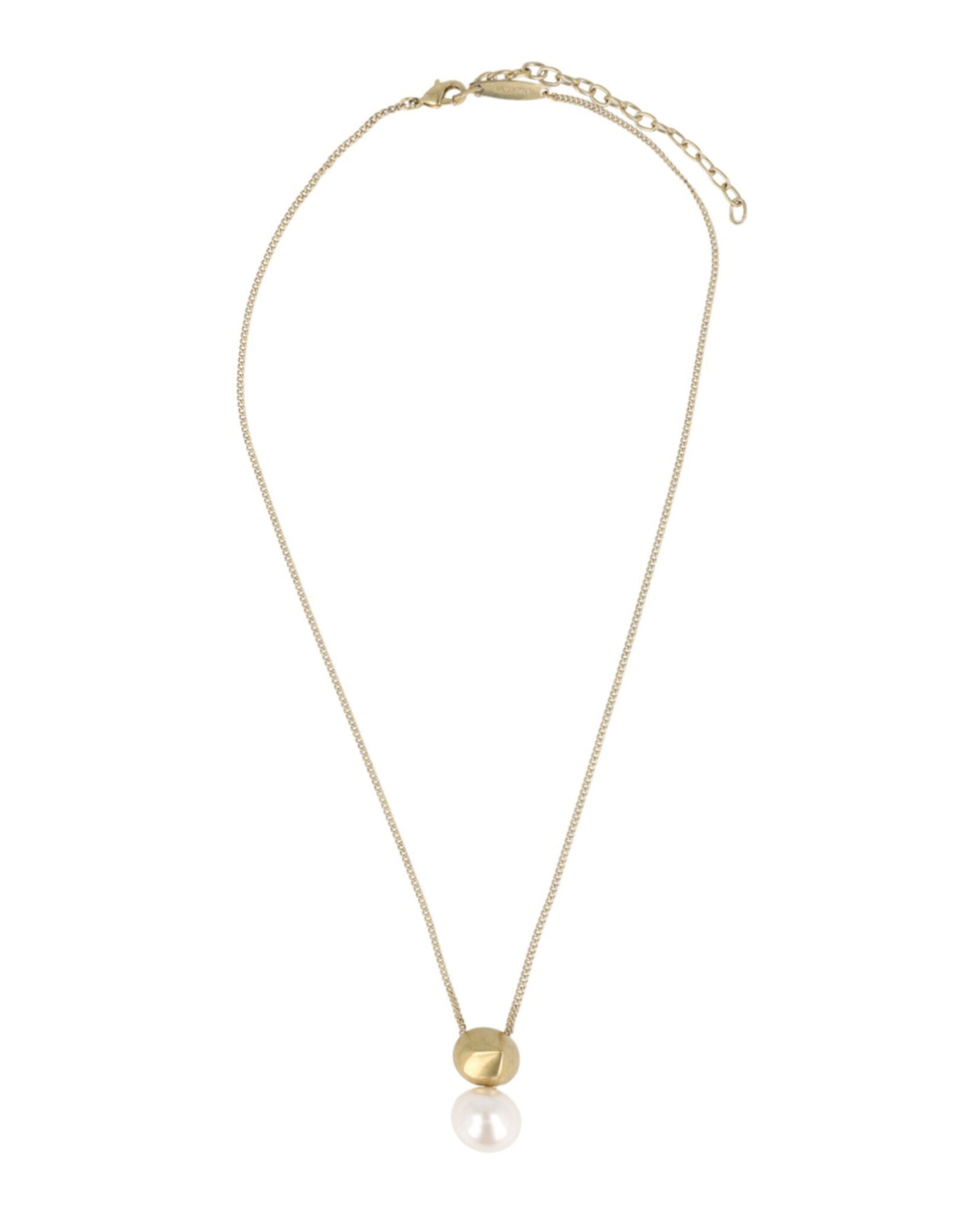 Sculptural Pendant Faux Pearl Necklace