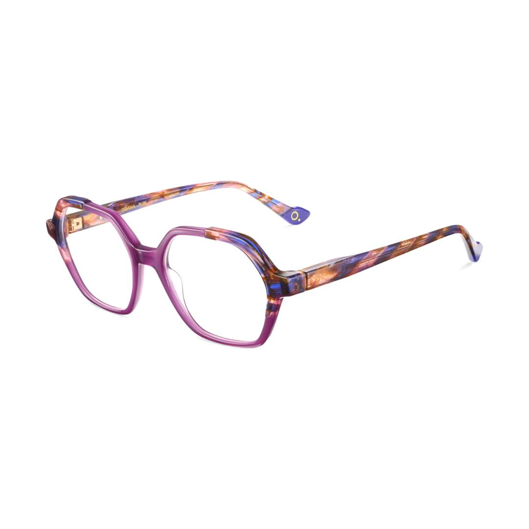 Oriana Geometric Frame Sunglasses with Glossy Purple Acetate Finish