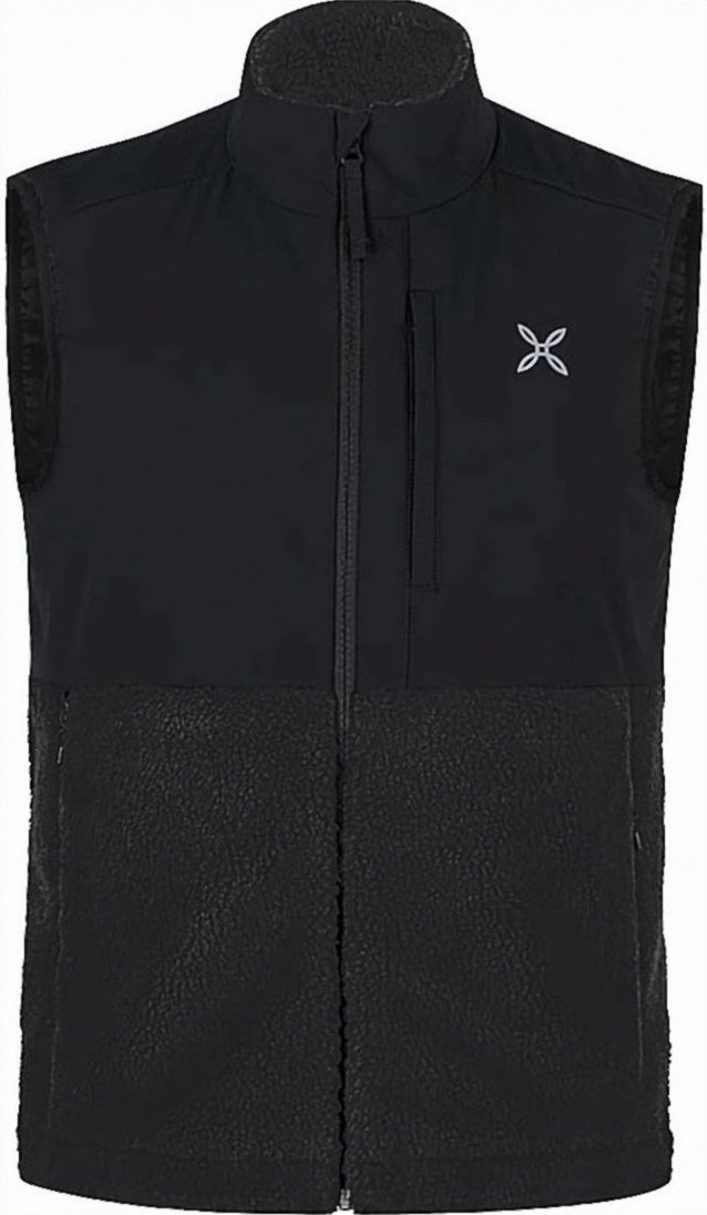 Textured Fleece-Blend Vest with High Collar
