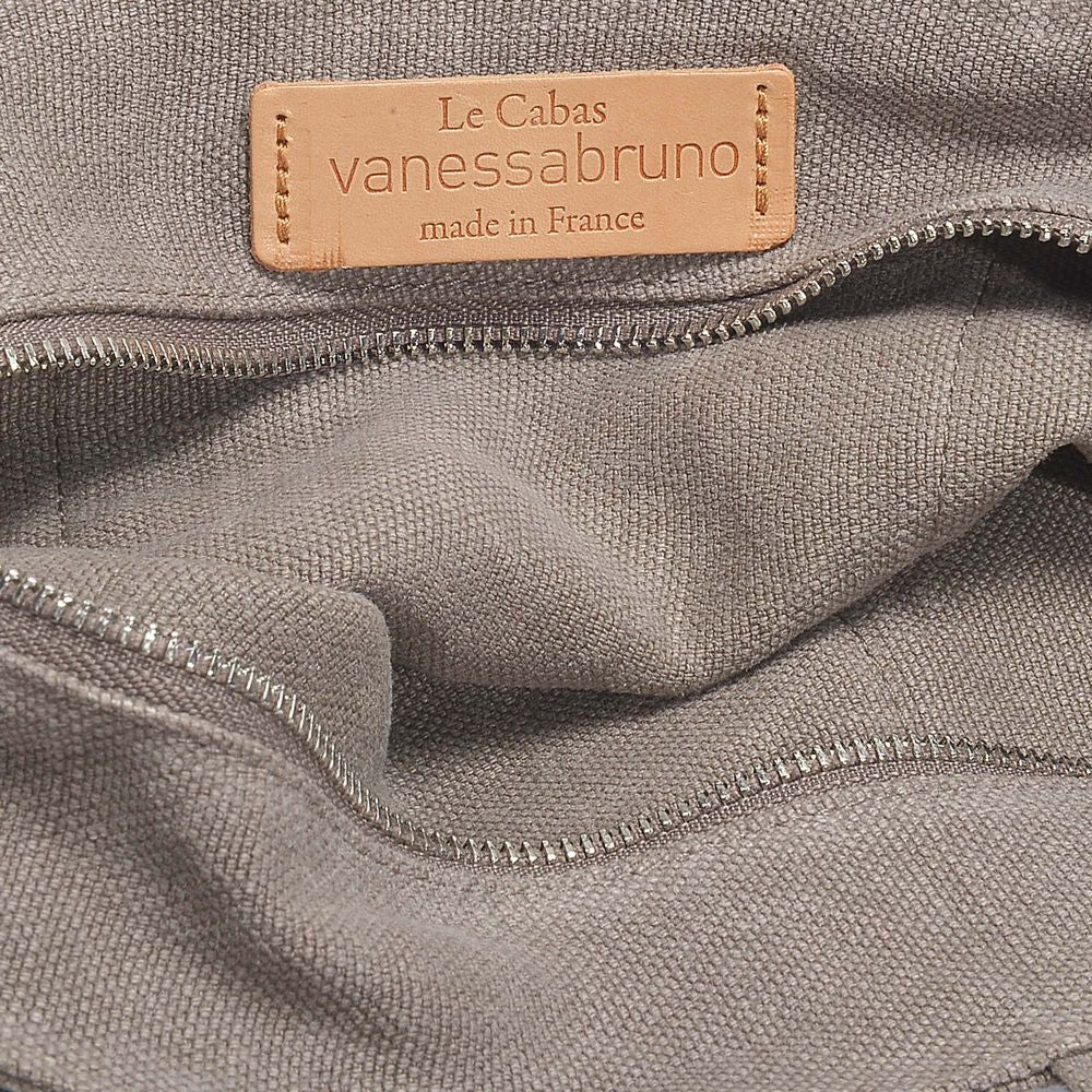 Grey Linen/Sequins Blend Petit Cabas Tote