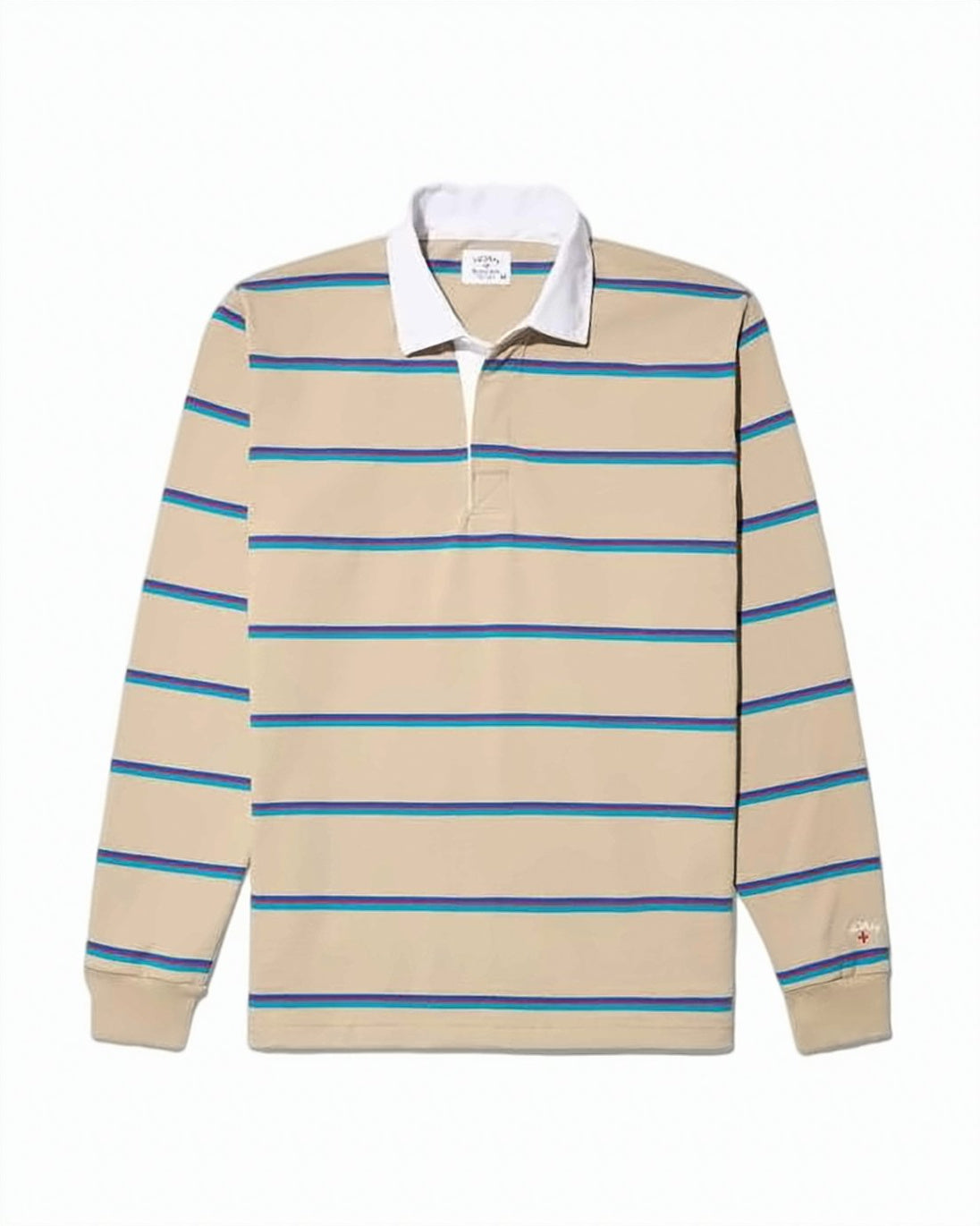 Long-Sleeve Polo Shirt with Contrasting Collar