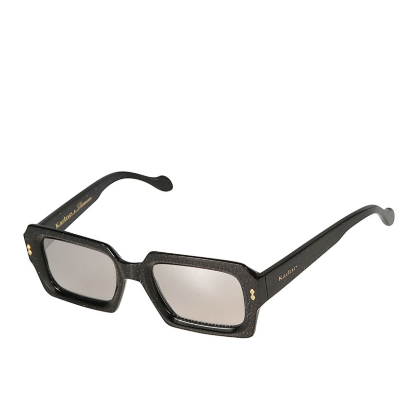 Evy Glamour Rectangular Sunglasses with Textured Black Frame