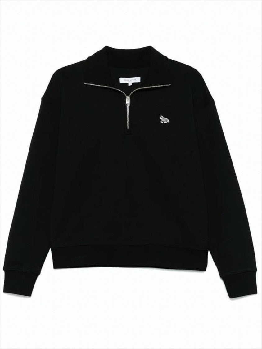 Long-Sleeve Pullover With Half-Zip And Embroidered Logo