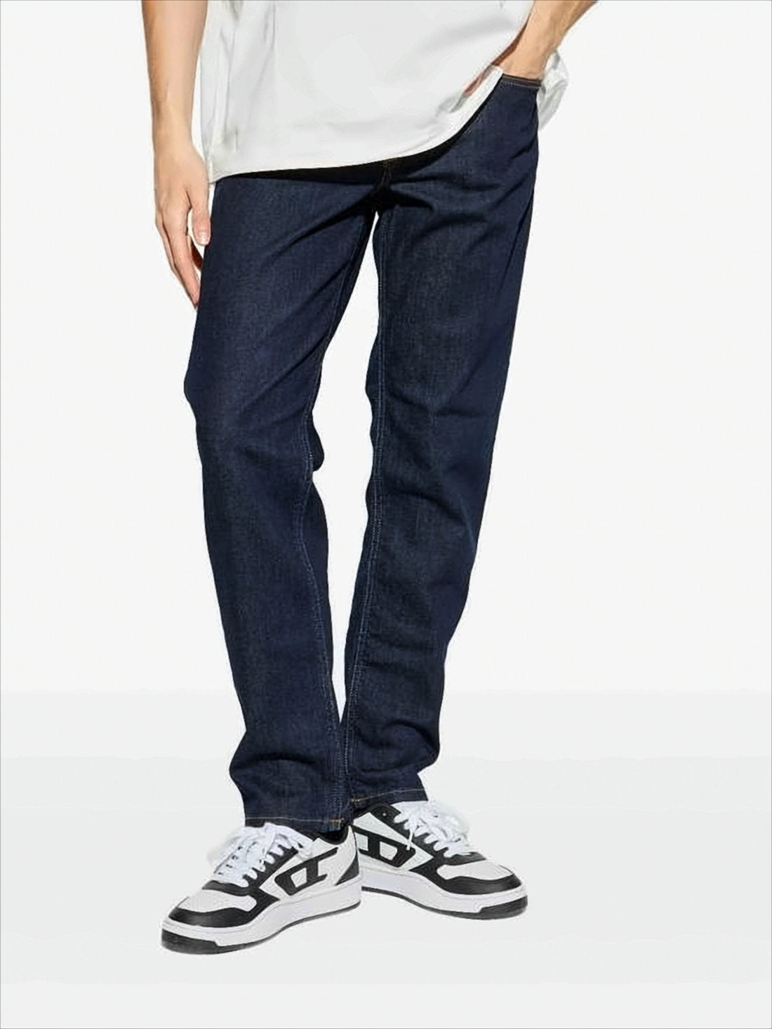 Dark Indigo Straight-Leg Denim Pants