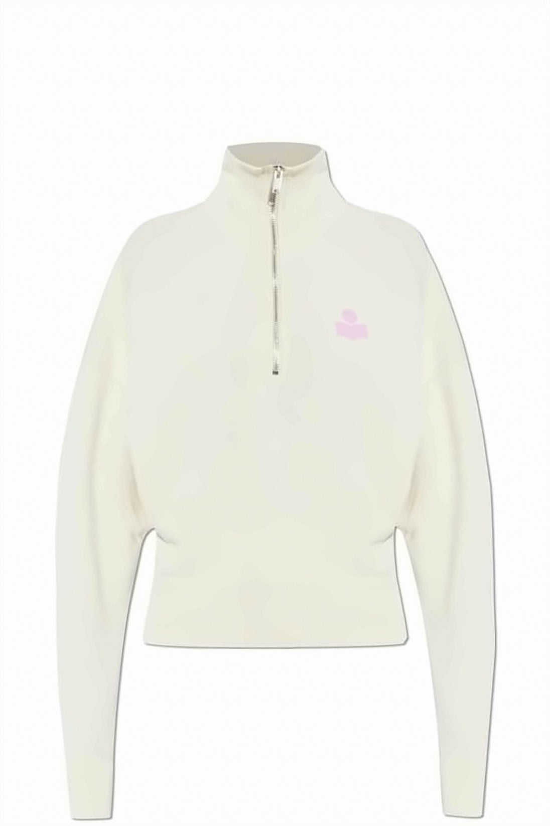 Cropped Long-Sleeve Top with High Collar