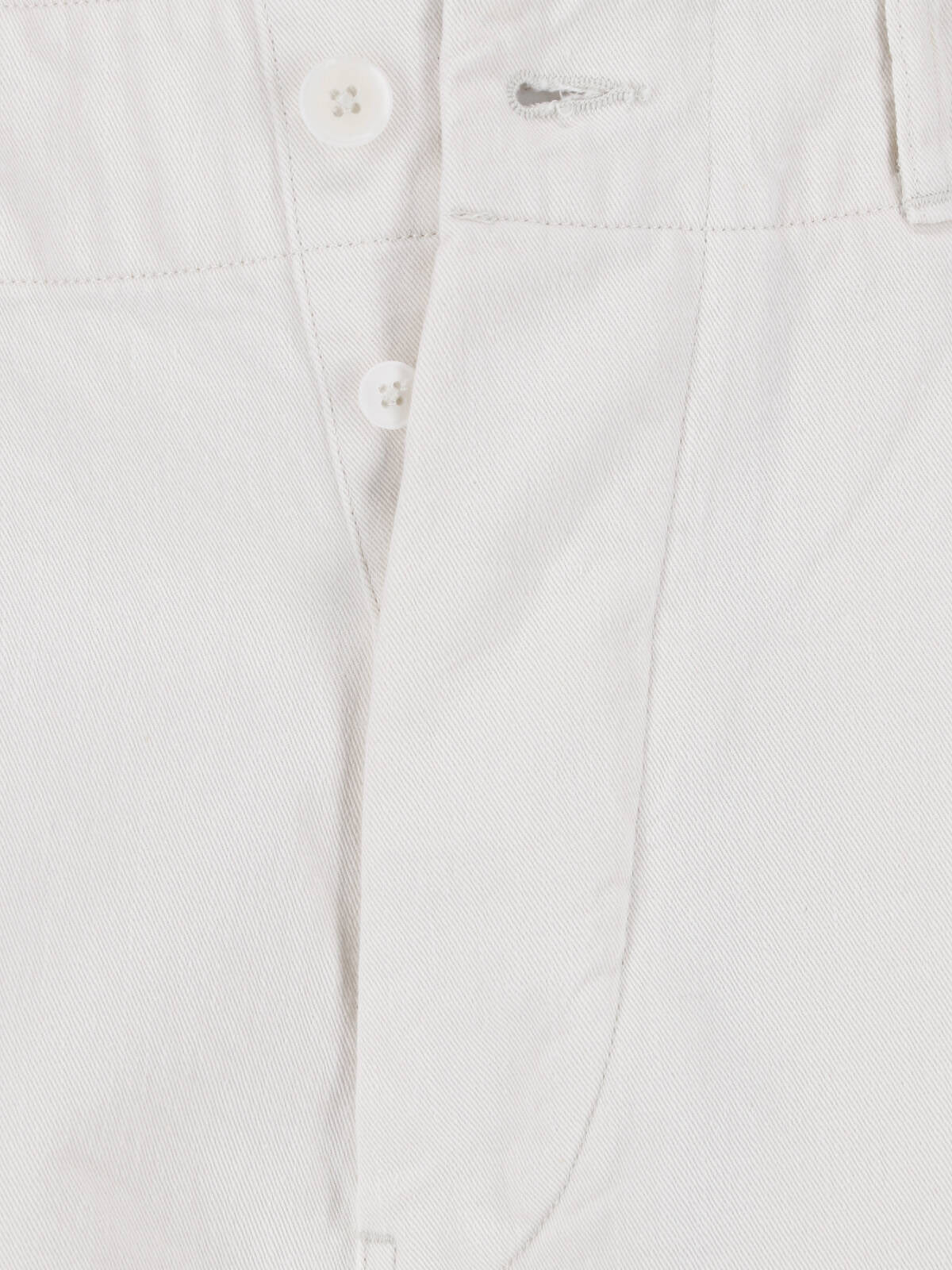 White Water-Repellent Cotton Drill Trousers