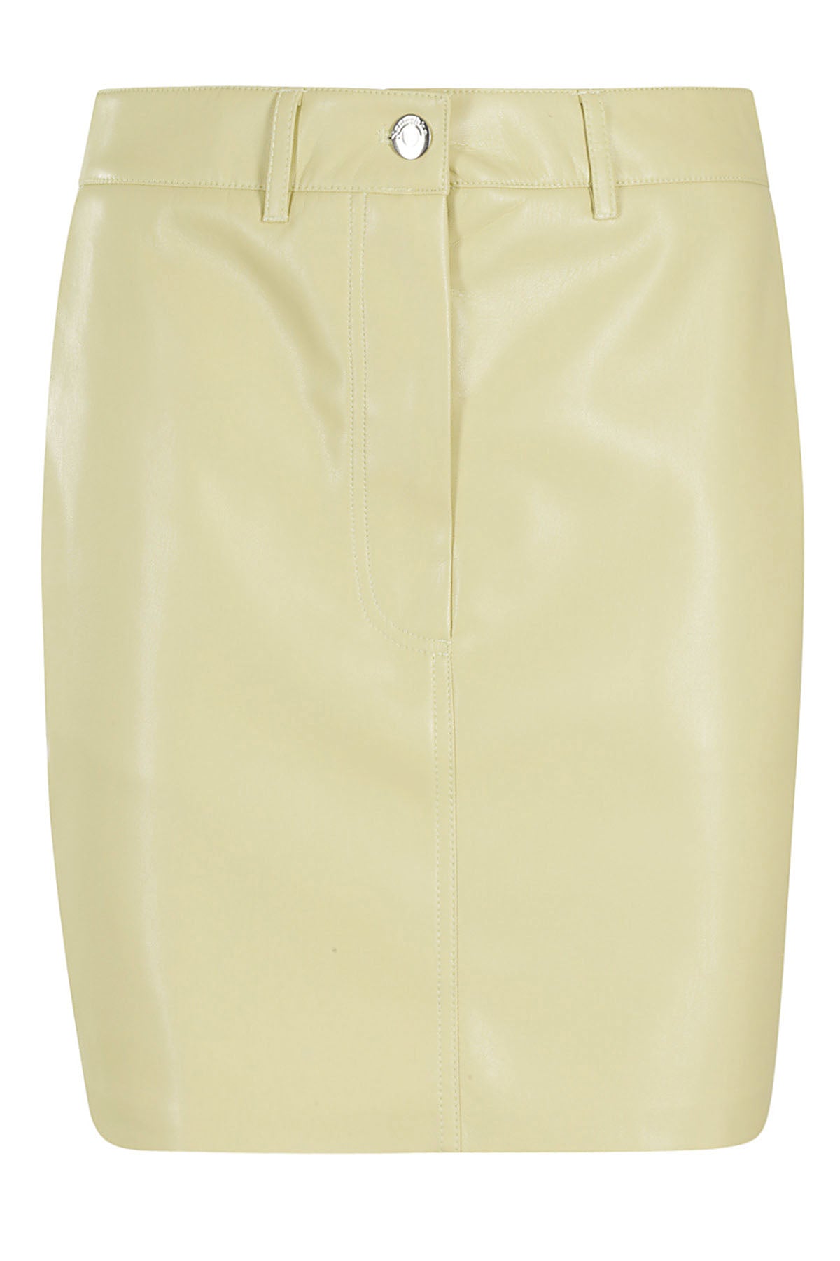 Yellow Miray Faux Leather Skirt