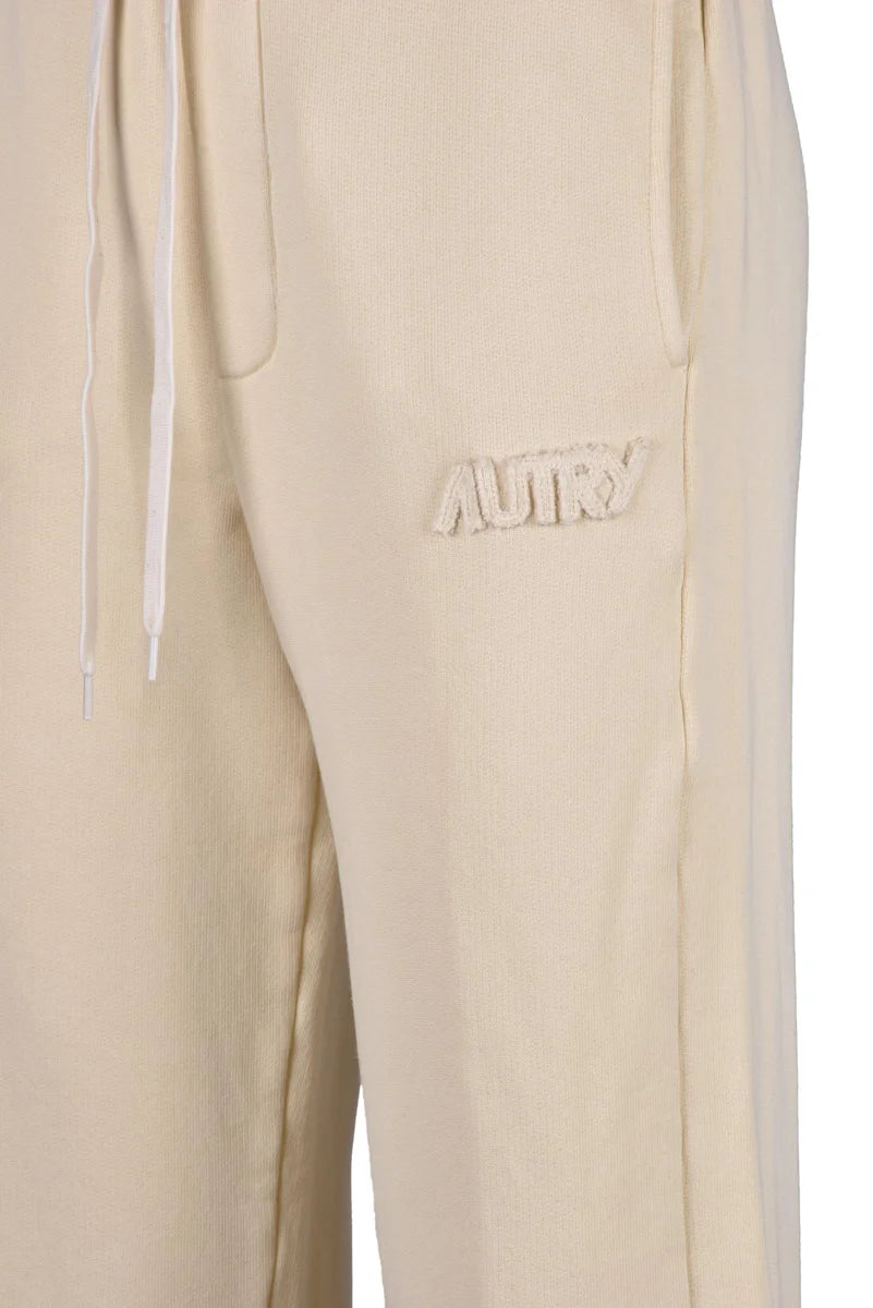 Cropped White Tracksuit Pants