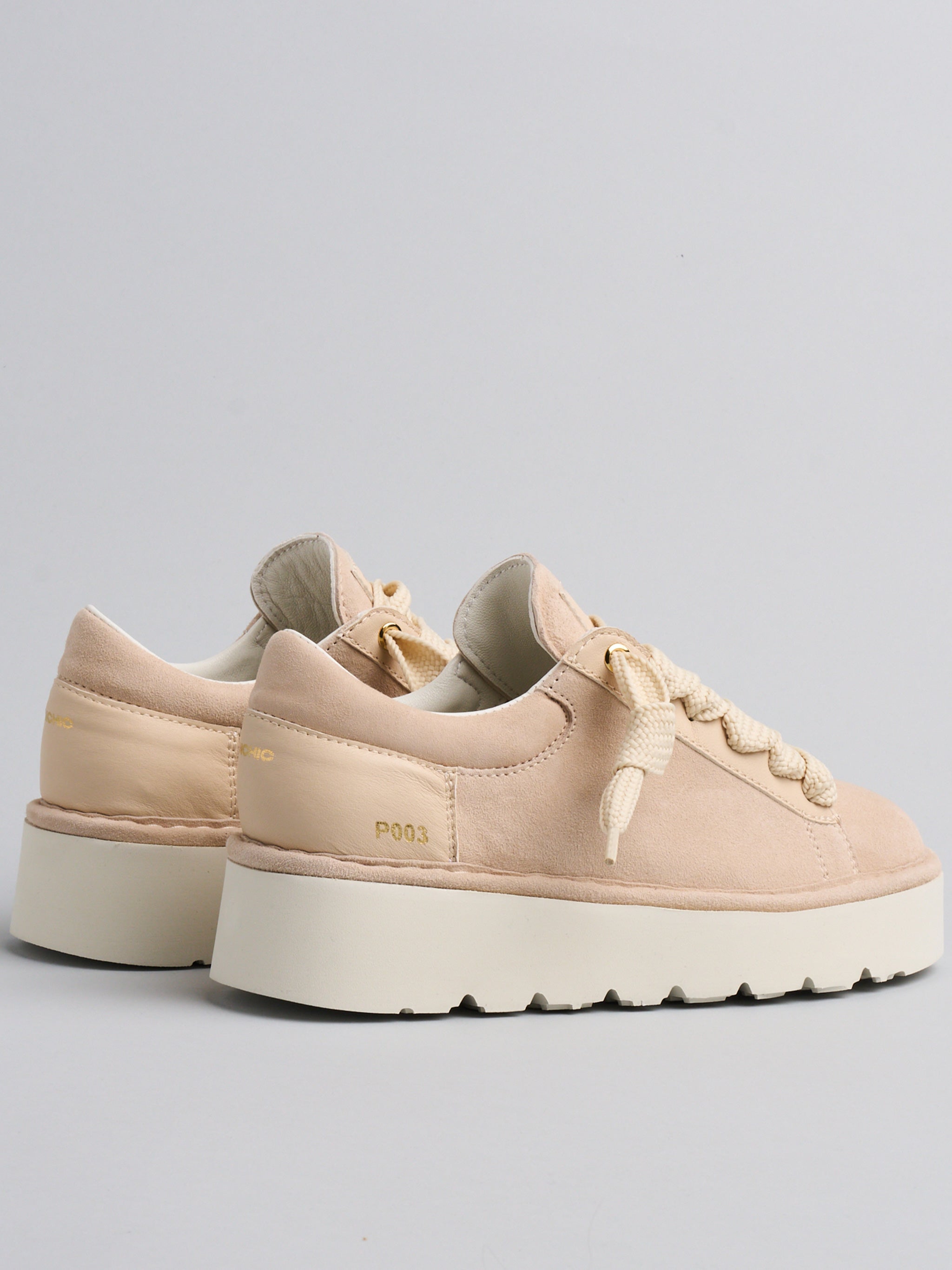 Light Beige Lace Up Suede Sneakers