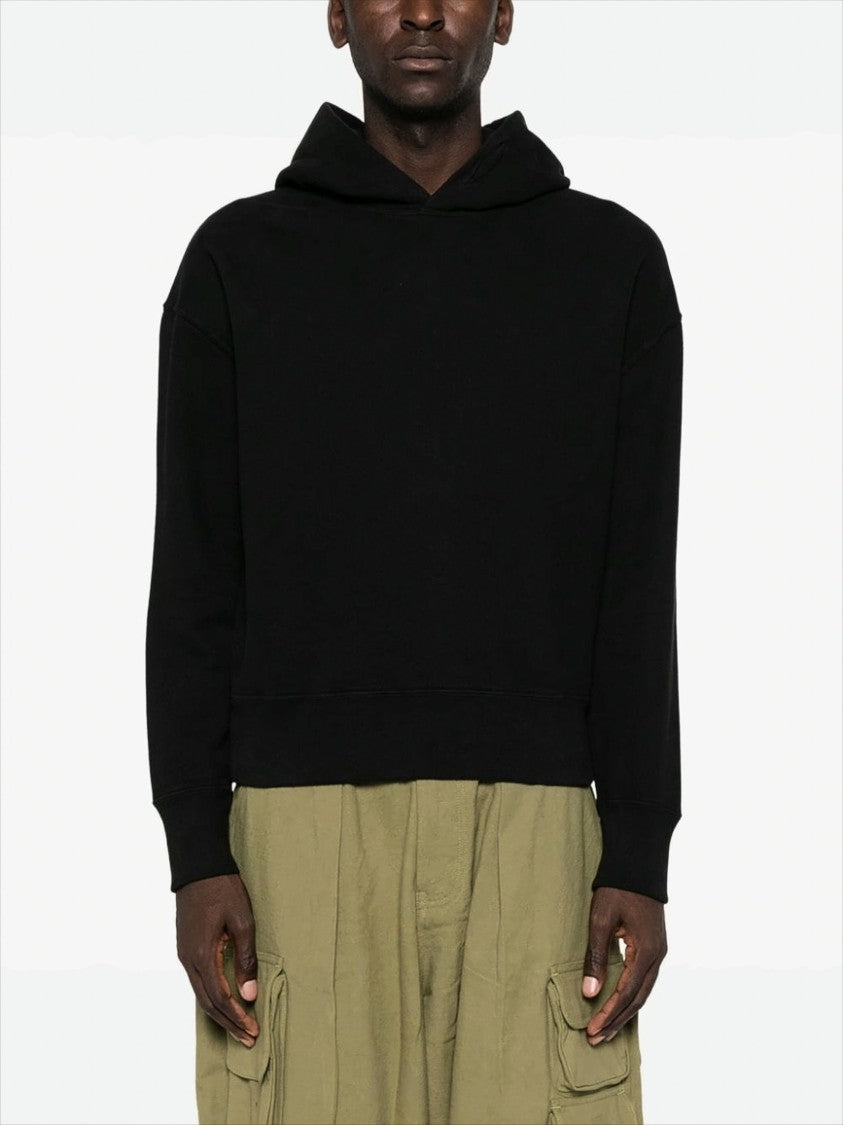 Relaxed Fit Black Cotton Hoodie