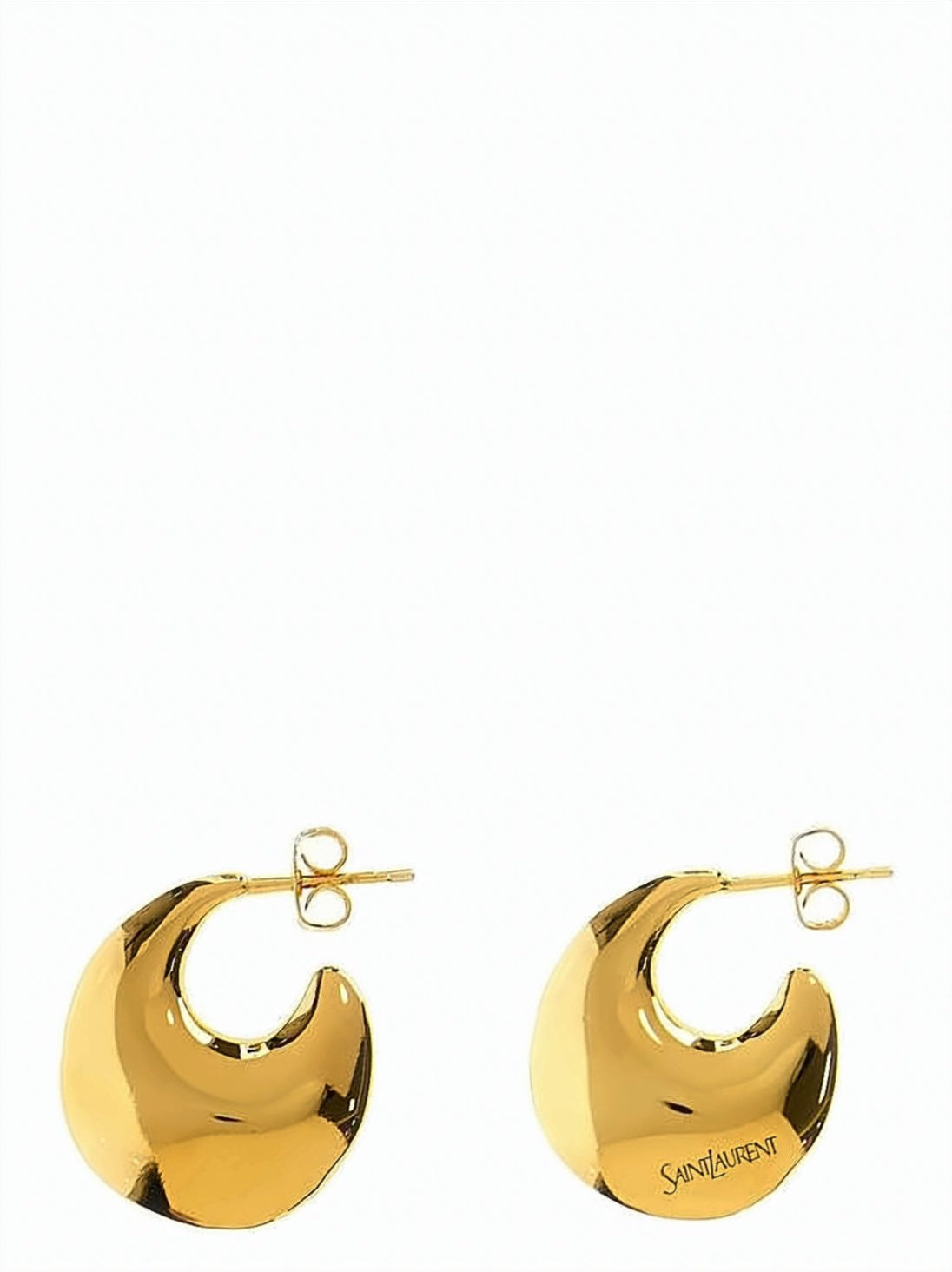 Crescent Hoop Earrings with Polished Finish