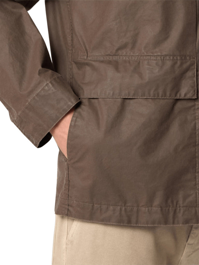 Utility Field Jacket with Glossy Rubberized Coating