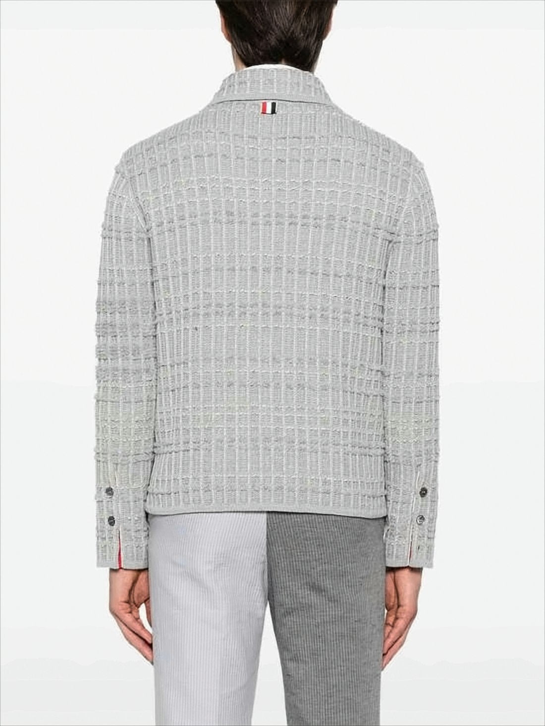Textured Knit Cardigan with Structured Collar