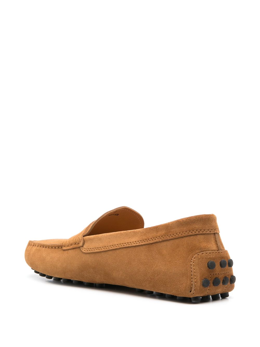 Caramel Brown Suede Moccasin-Style Flat Shoes