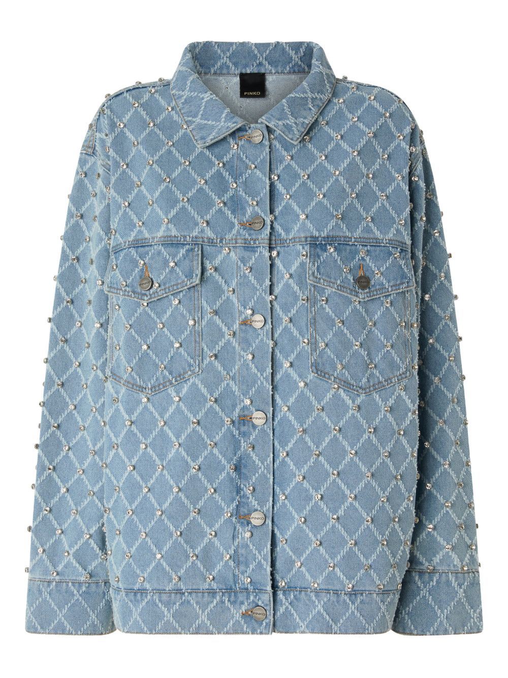 Diamond Quilted Denim Jacket