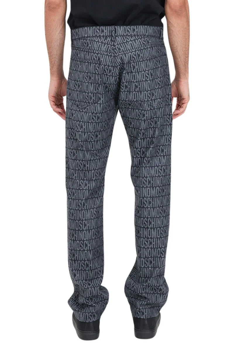 Straight-Leg Jeans with Textured Pattern