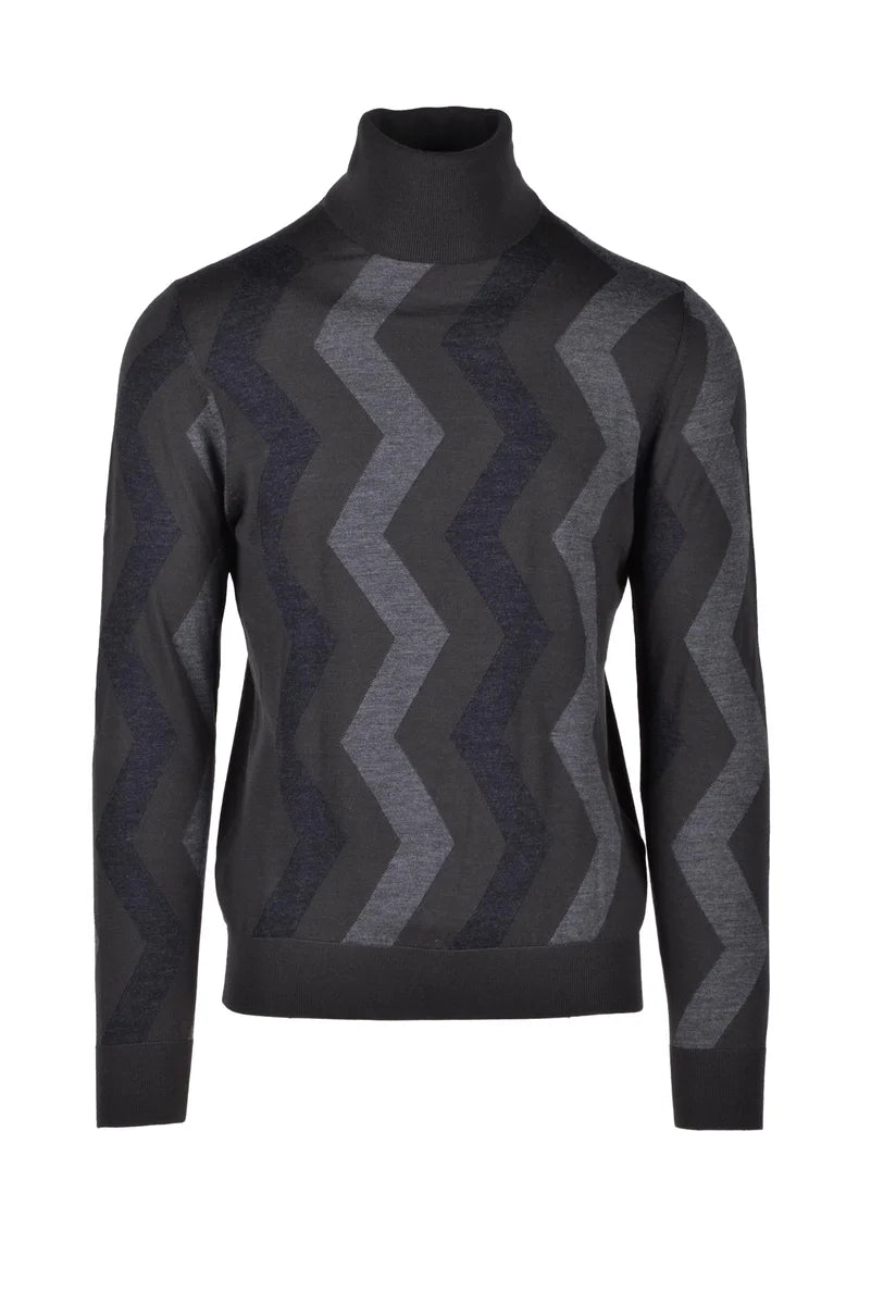 Green/Grey Merino Wool Knit Men's
