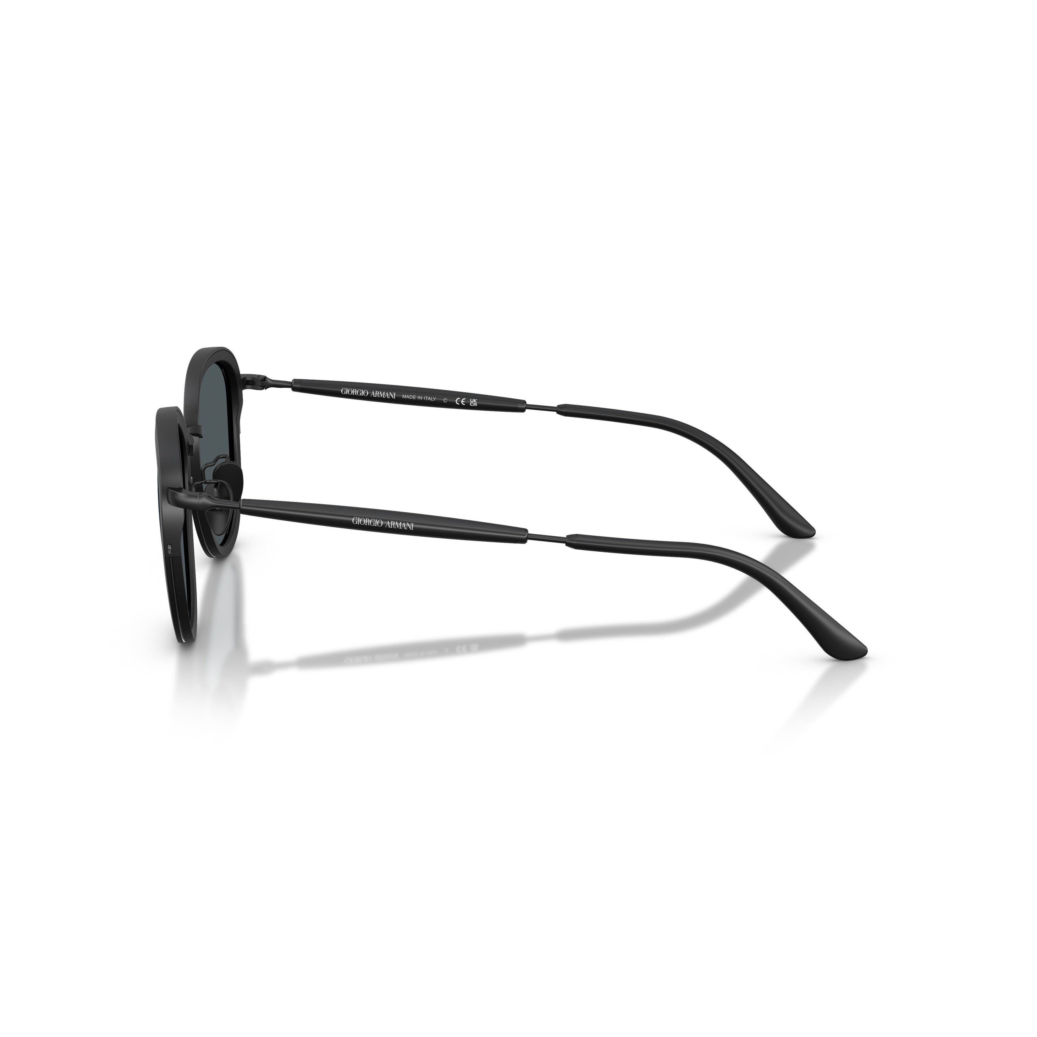 0ar6176 Matte Black Metal Frame Sunglasses with Rounded Lenses