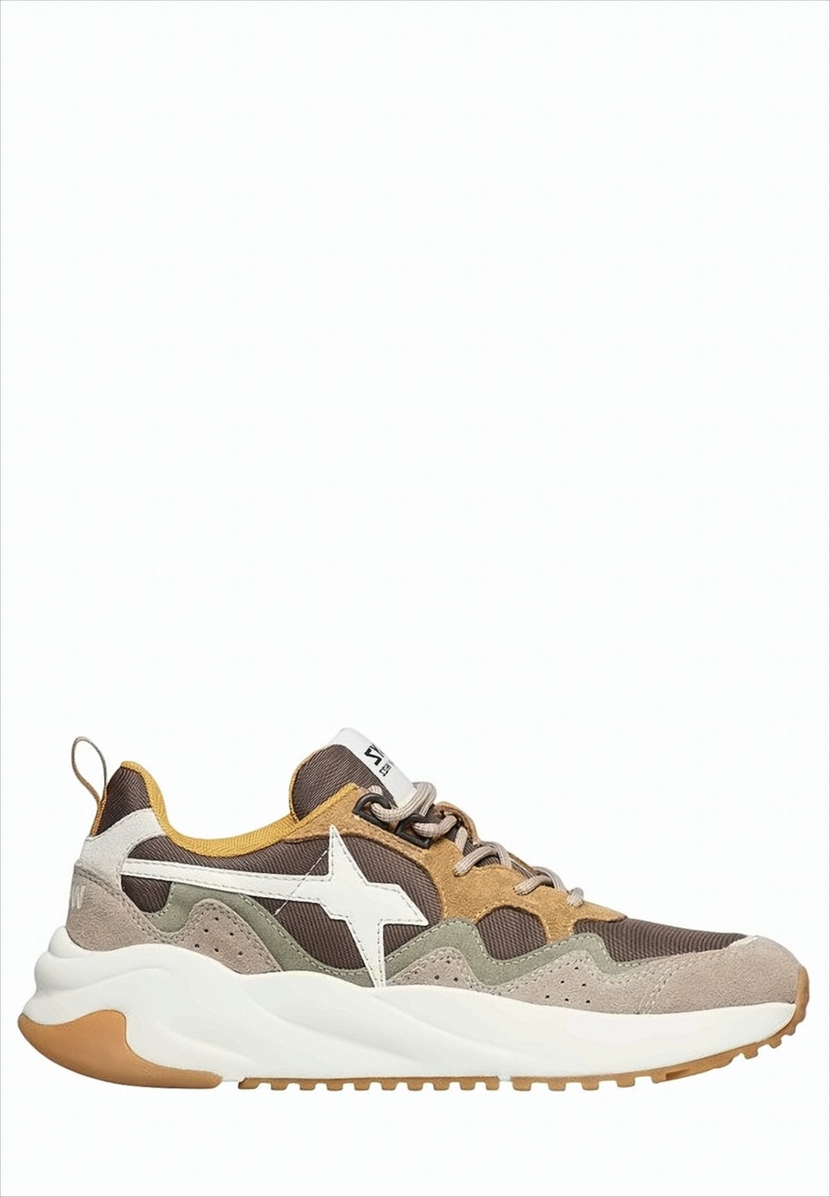 Layered Brown Sneakers With Suede