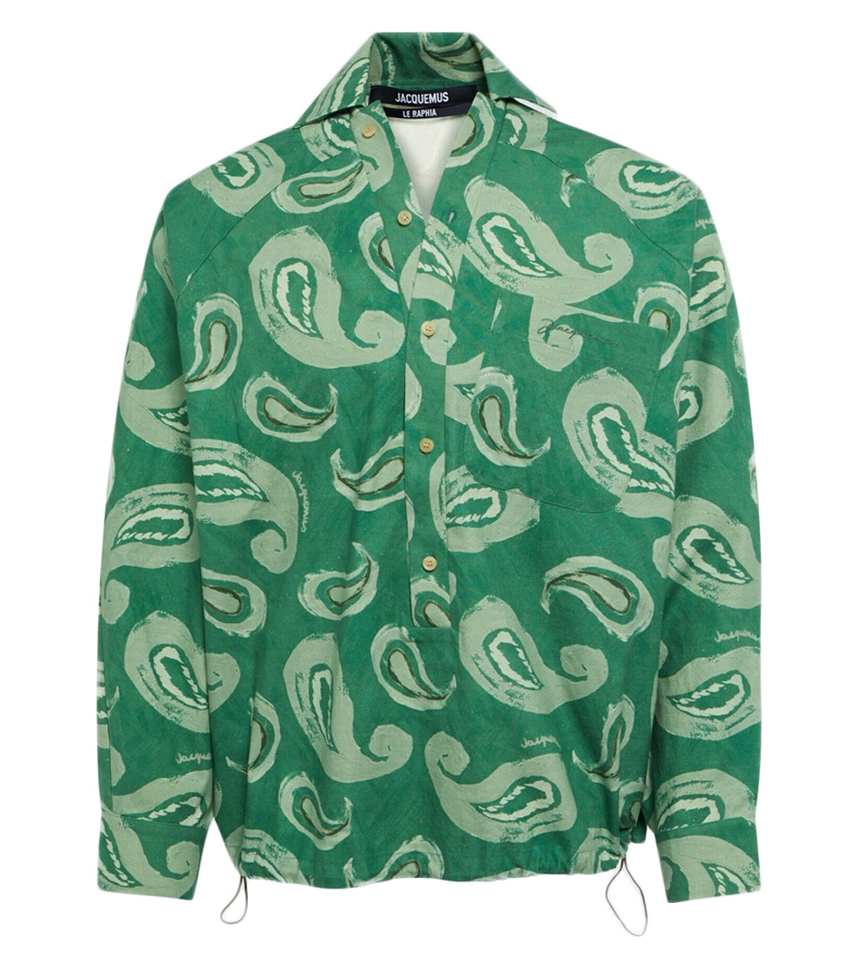 Long-Sleeve Jacquemus Shirt with Paisley Pattern