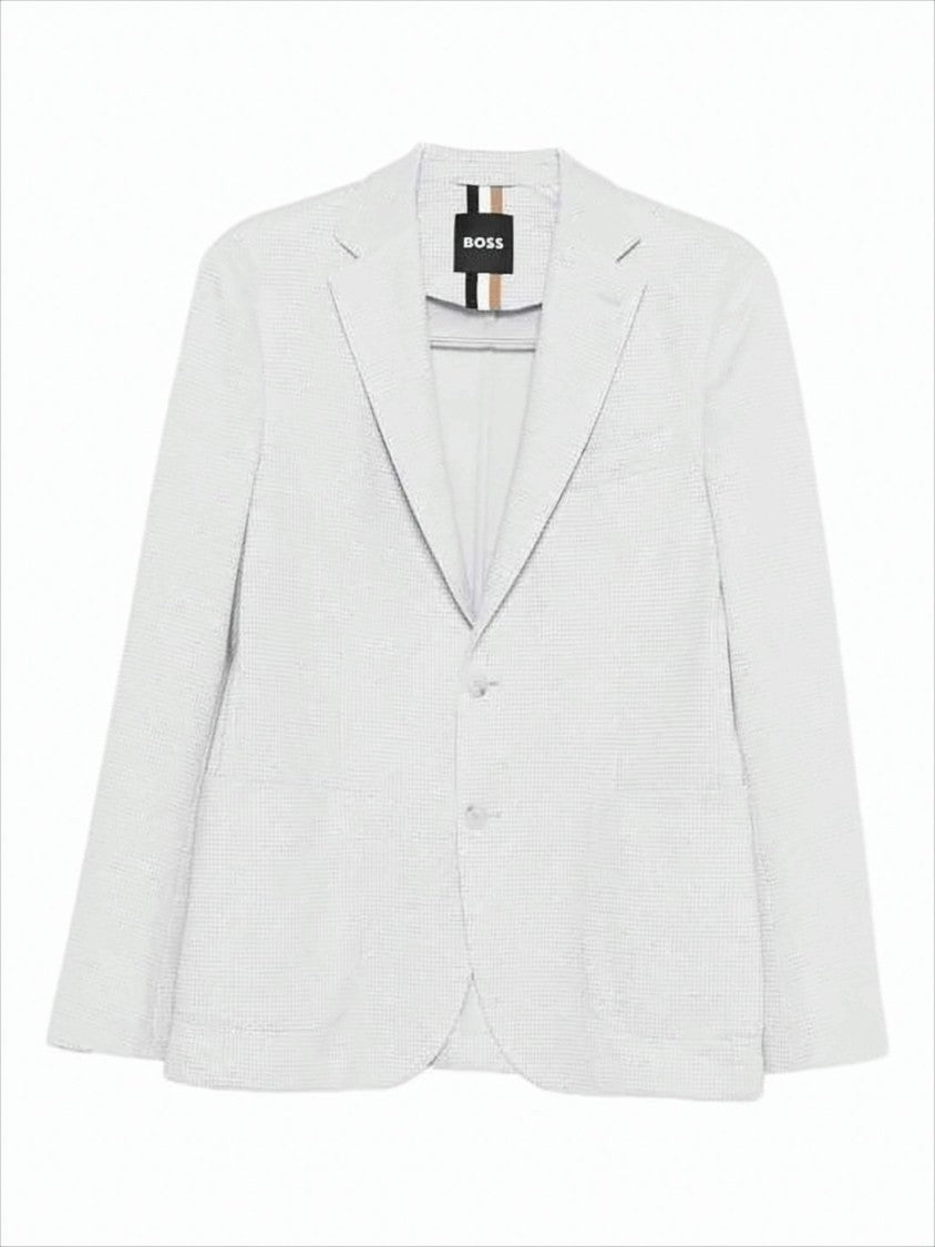 Tailored Textured Jacket with Classic Notch Lapel
