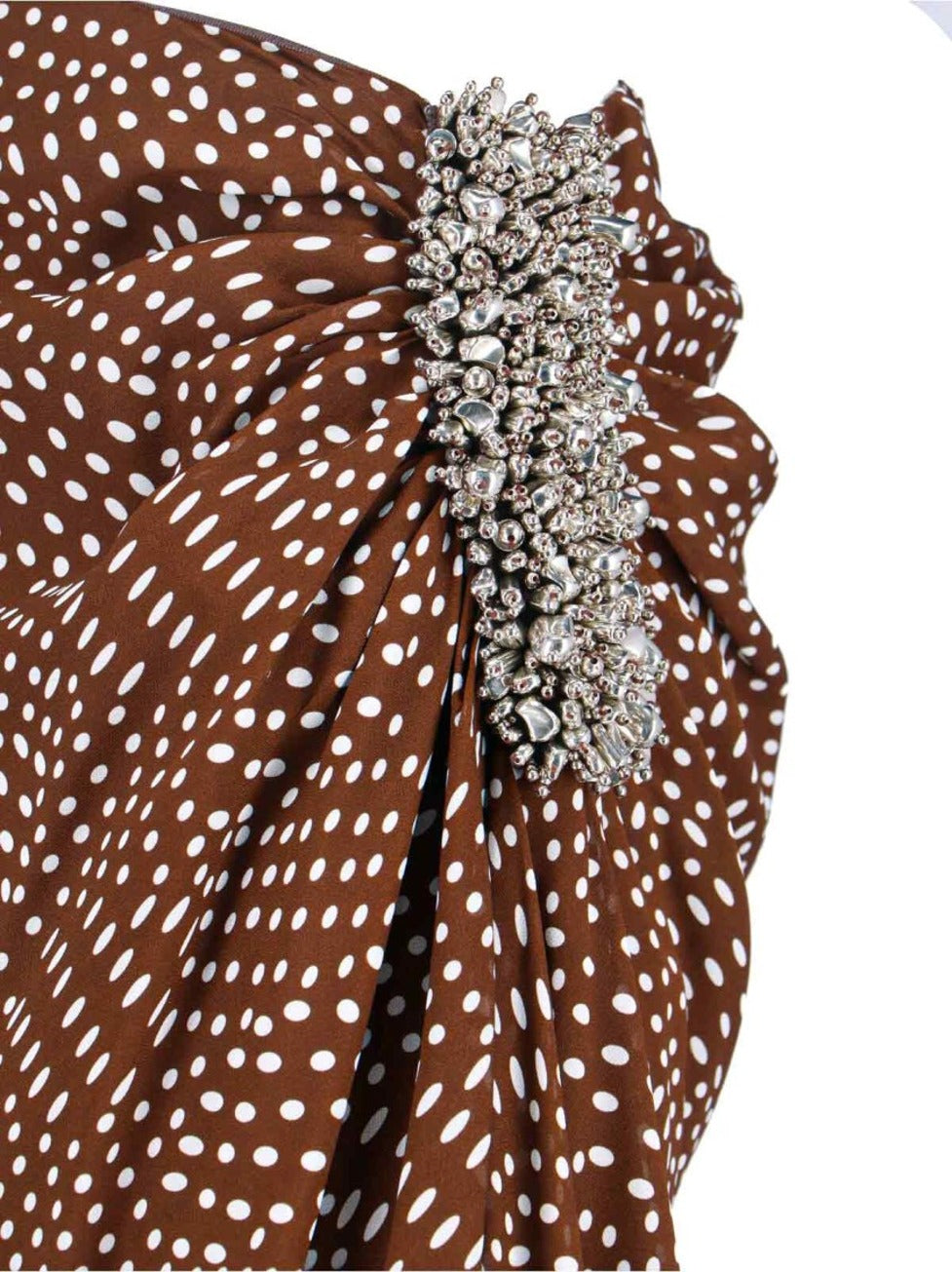 Midi Skirt With Irregular Polka Dot Print