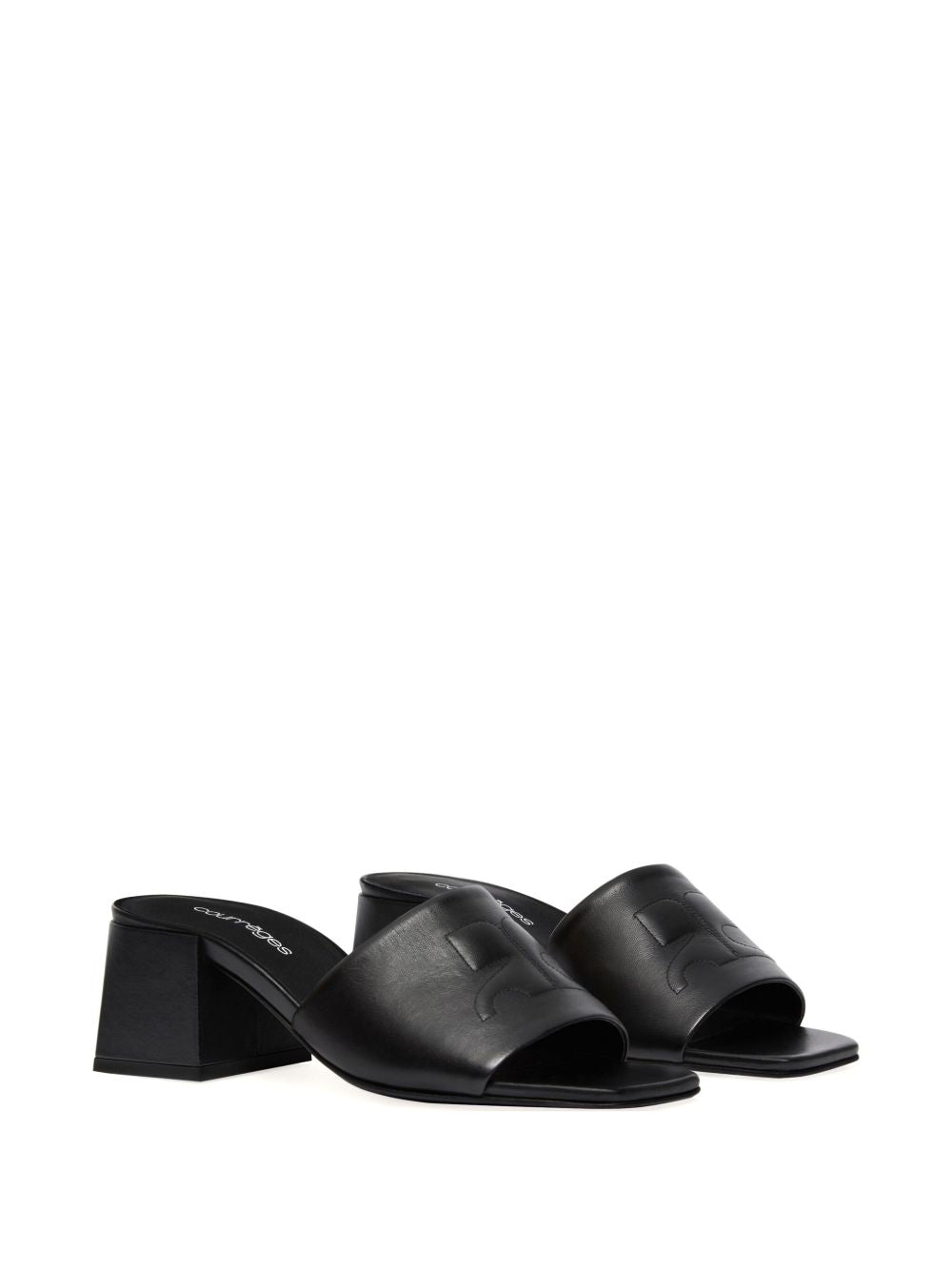 Square Open Toe Black Sandals
