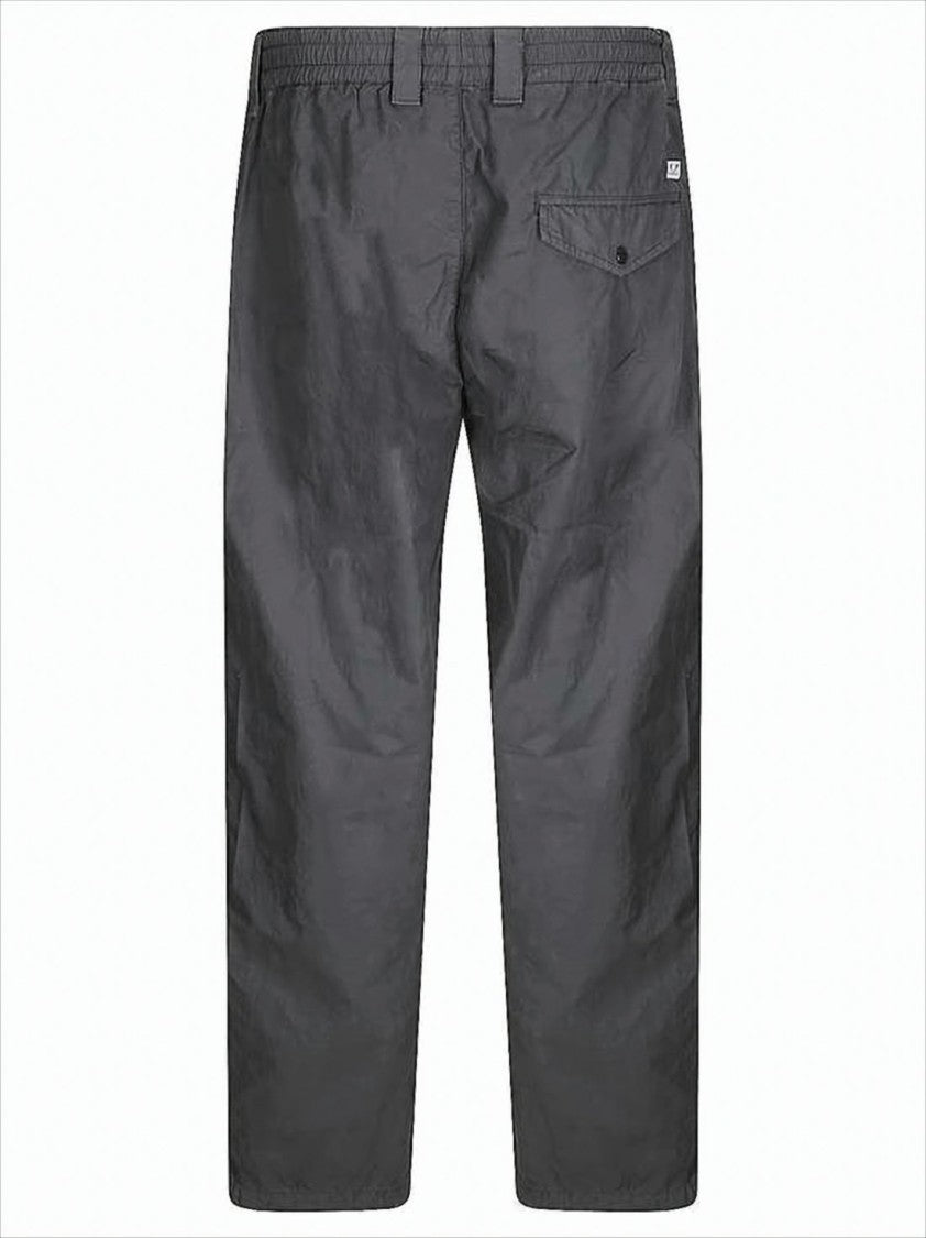 Matte Finish Grey Straight Pants with Button Closure