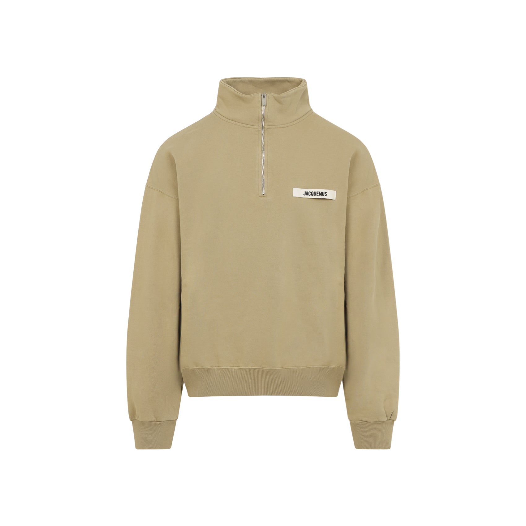 Pullover with High Collar and Quarter Zip Closure