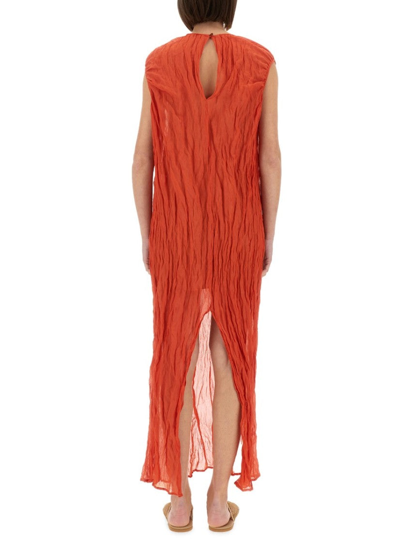 Metallic Gauze Longuette Dress