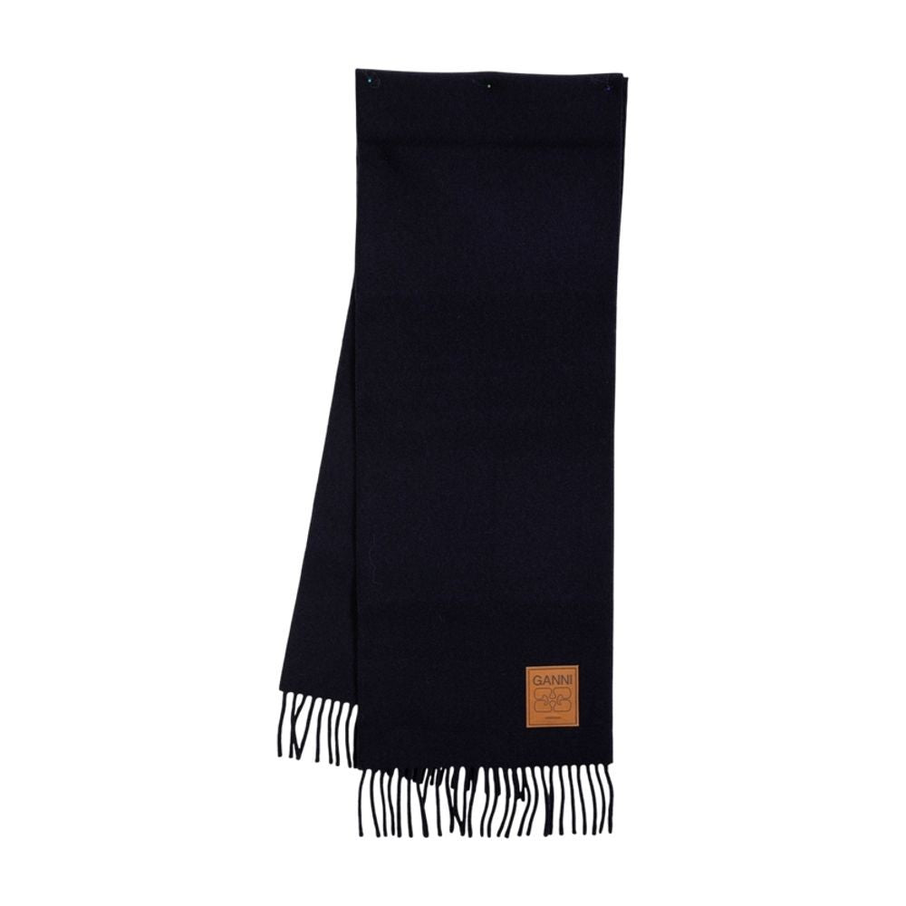 Double-Faced Wool Scarf With Fringed Ends