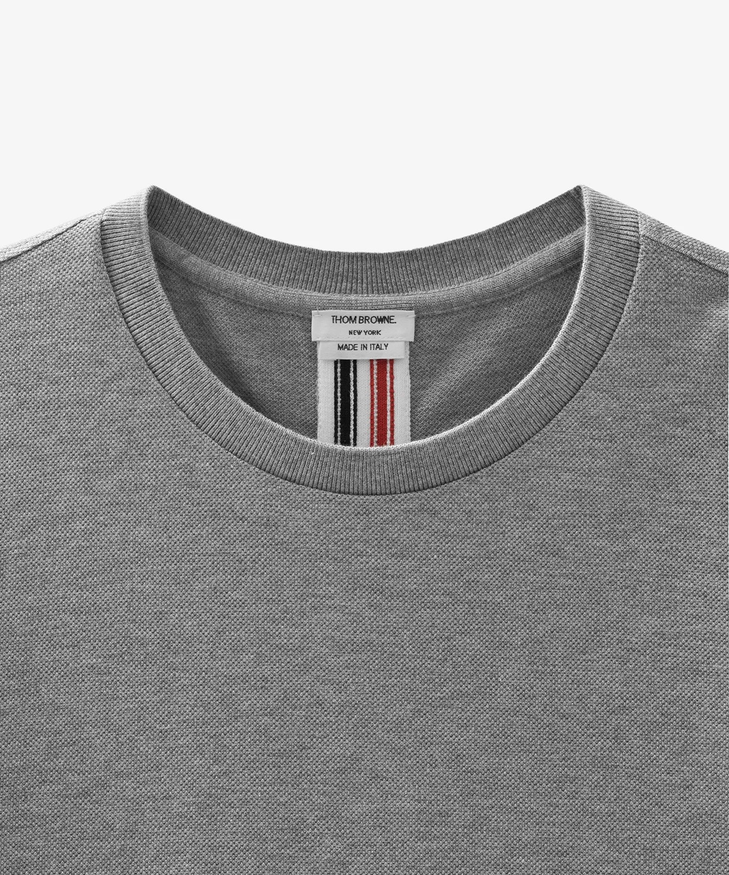 Short-Sleeve Crew Neck T-Shirt with Tricolor Tab Detail