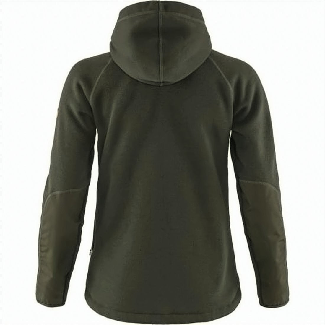 Fitted Green Polyester Jacket with Hood