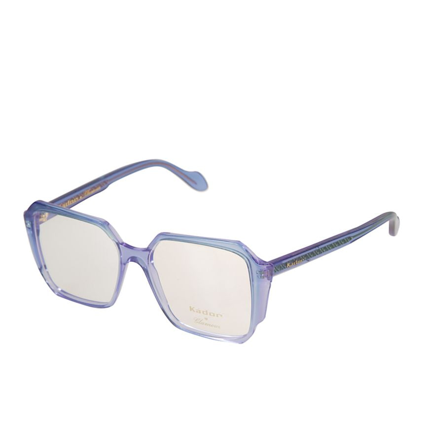 Lizzy Translucent Purple Geometric Sunglasses with Textured Temples