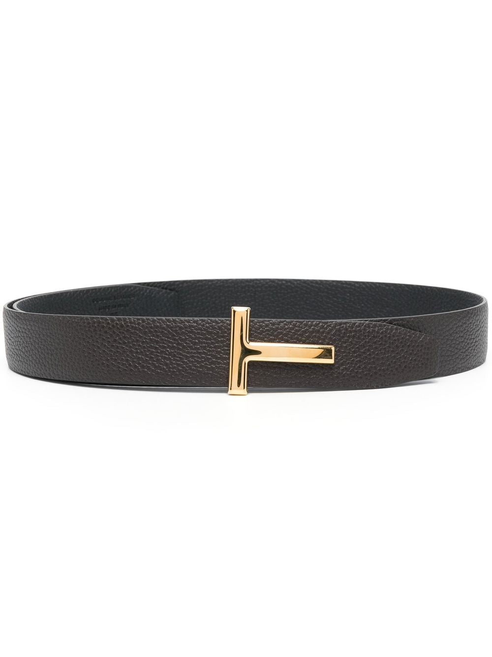 Textured Brown Leather Belt