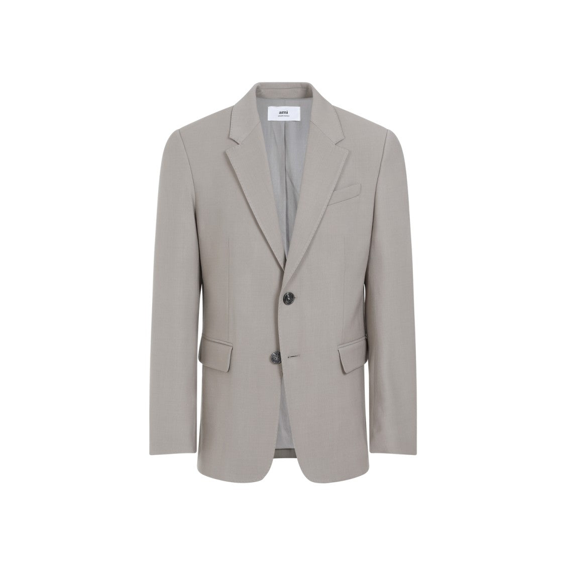 Light Taupe Virgin Wool Two Buttons Jacket