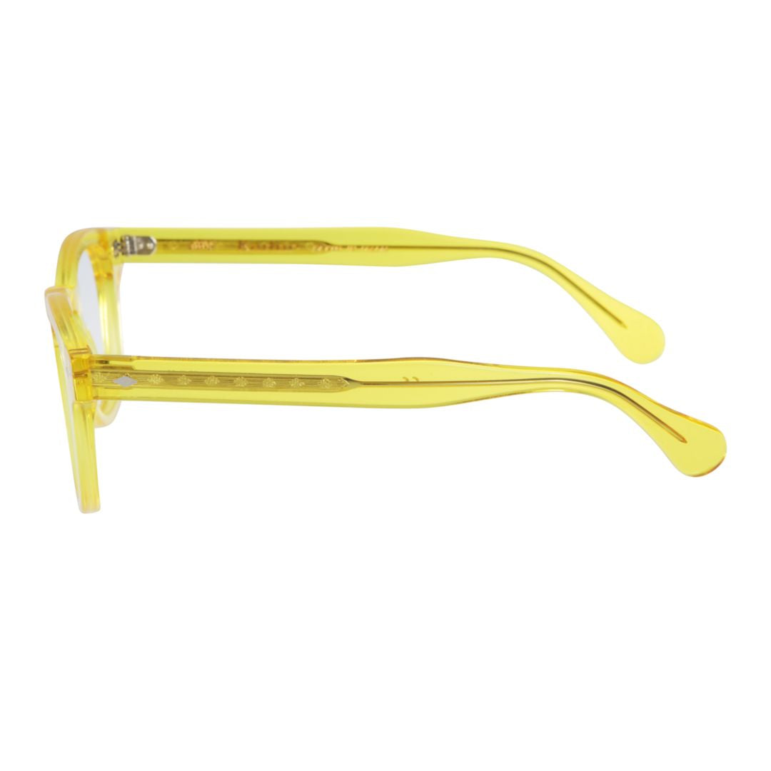 Woody Cal 49 Translucent Yellow Rounded Square Eyeglasses