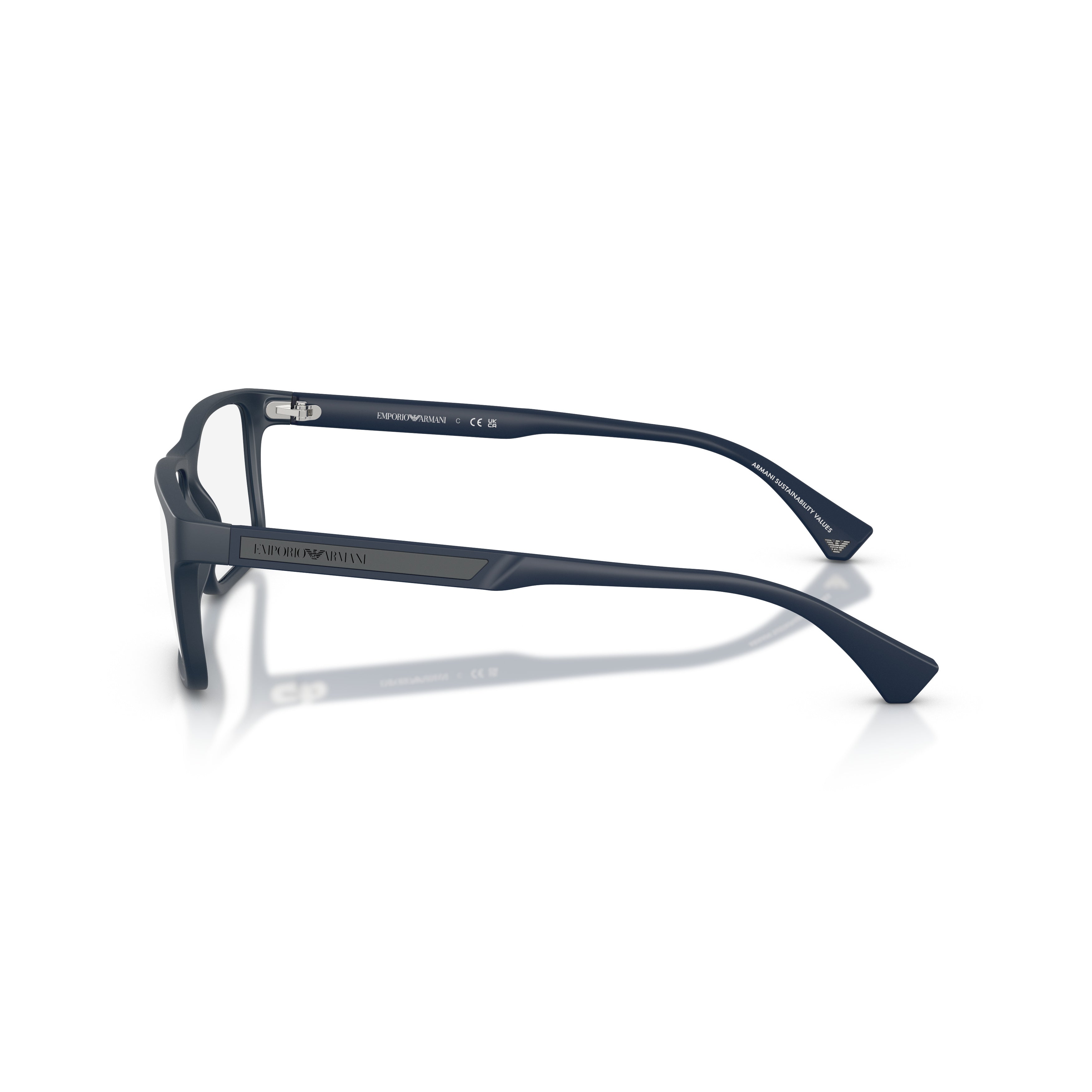 0ea3038 Rectangular Matte Finish Eyeglasses with Tapered Arms