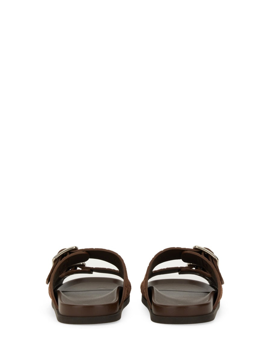 Leather Slider Sandal with Minimalist Design