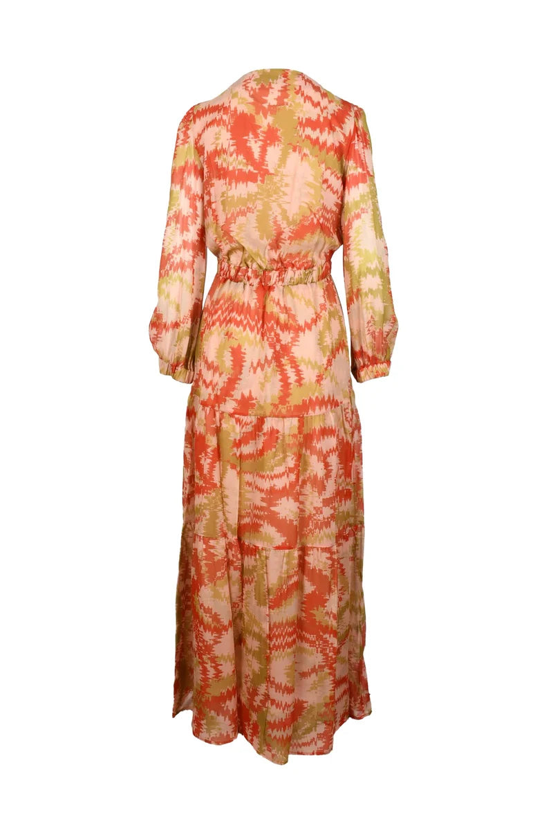 Long Dress Orange/Pink Viscose