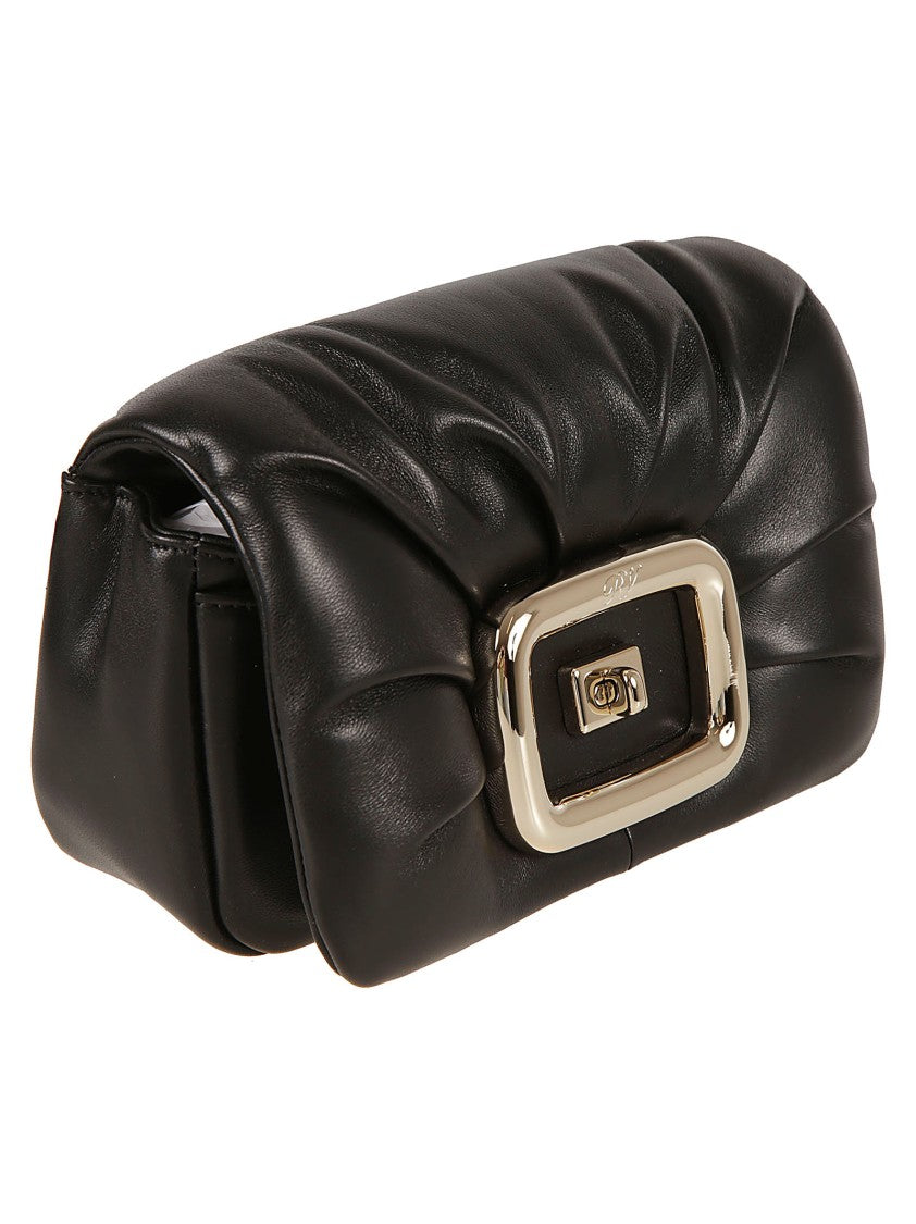 Lambskin Pleated Handbag With Metallic Clasp